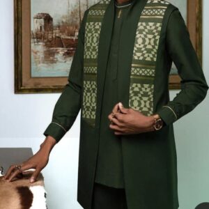 Patterned Kaftan – Midnight Green